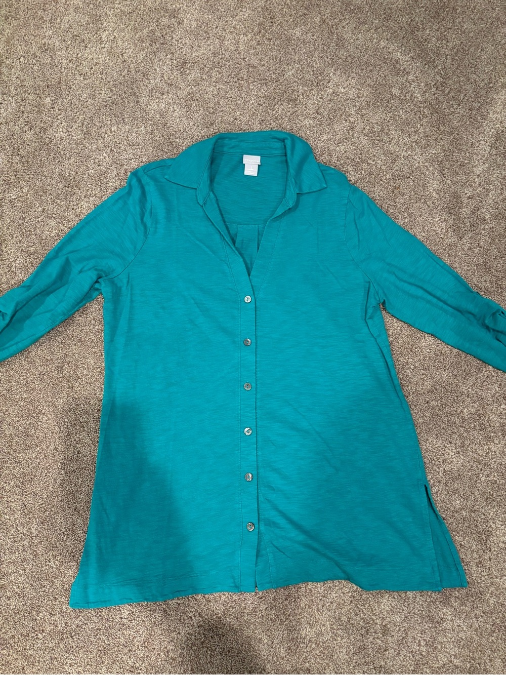 Chico's Teal Button-Down Tunic